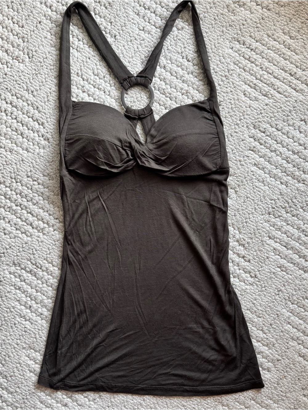 bebe Halter Tank with Ring back Detail